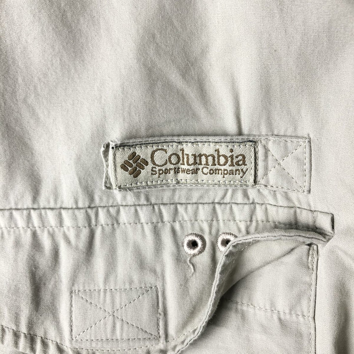 00'S Columbia PFG Hidden Button Down Short Sleeve Fishing Shirt Men's XL cotton Beige type Vintage Second Hand
