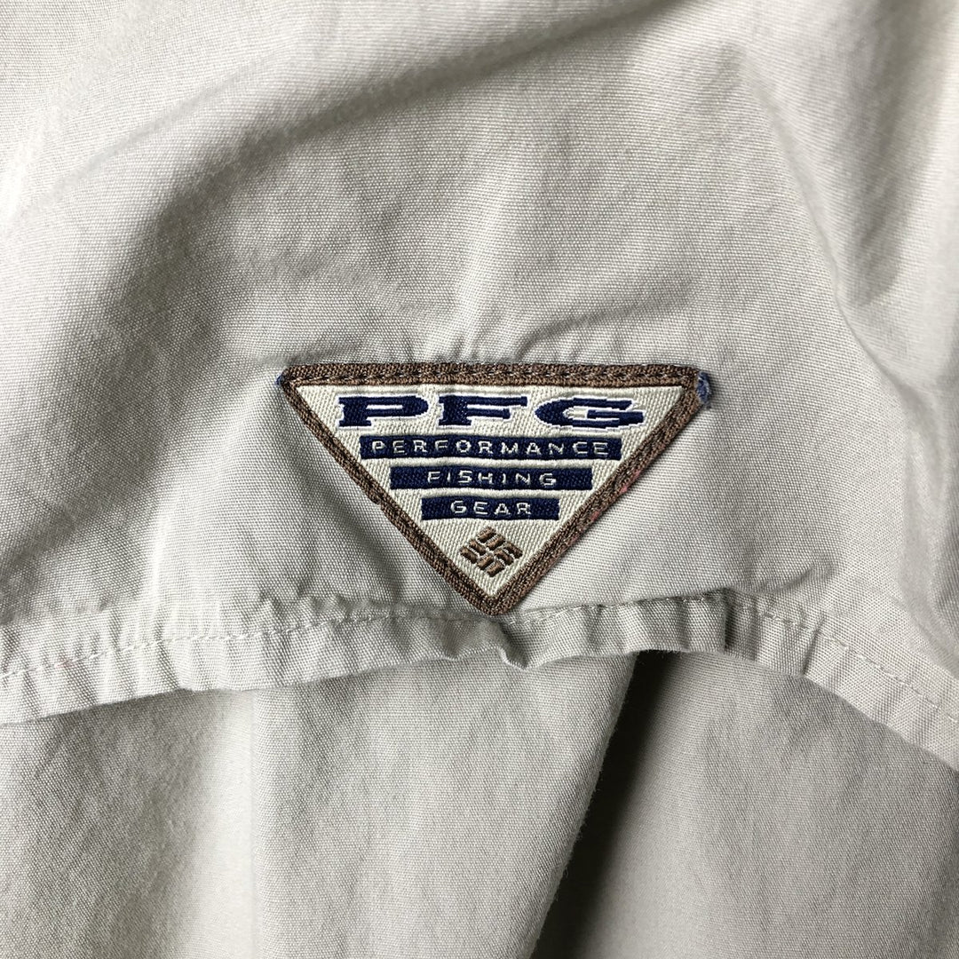 00'S Columbia PFG Hidden Button Down Short Sleeve Fishing Shirt Men's XL cotton Beige type Vintage Second Hand