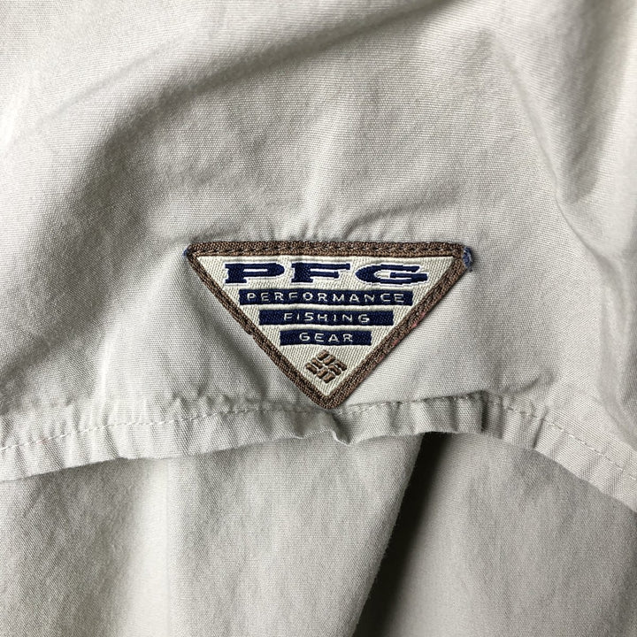 00'S Columbia PFG Hidden Button Down Short Sleeve Fishing Shirt Men's XL cotton Beige type Vintage Second Hand