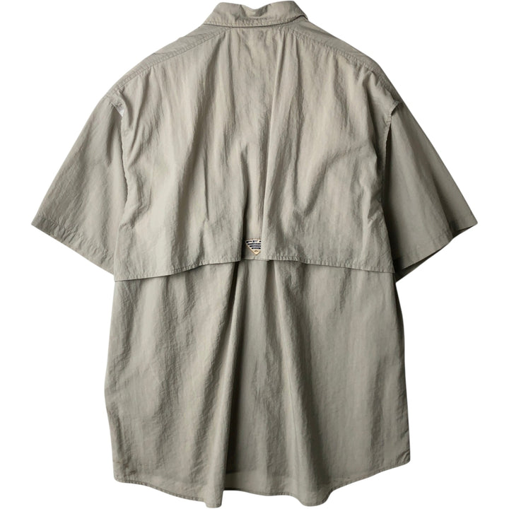 90s-00'S Columbia PFG Short Sleeve Fishing Shirt Men's XL Vintage Nylon Khaki type sage green Vintage Second Hand