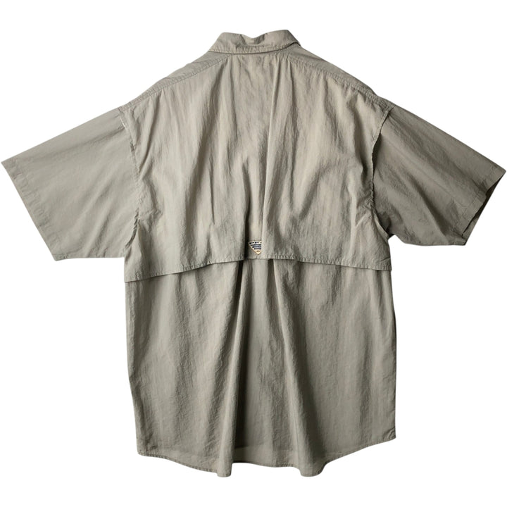 90s-00'S Columbia PFG Short Sleeve Fishing Shirt Men's XL Vintage Nylon Khaki type sage green Vintage Second Hand