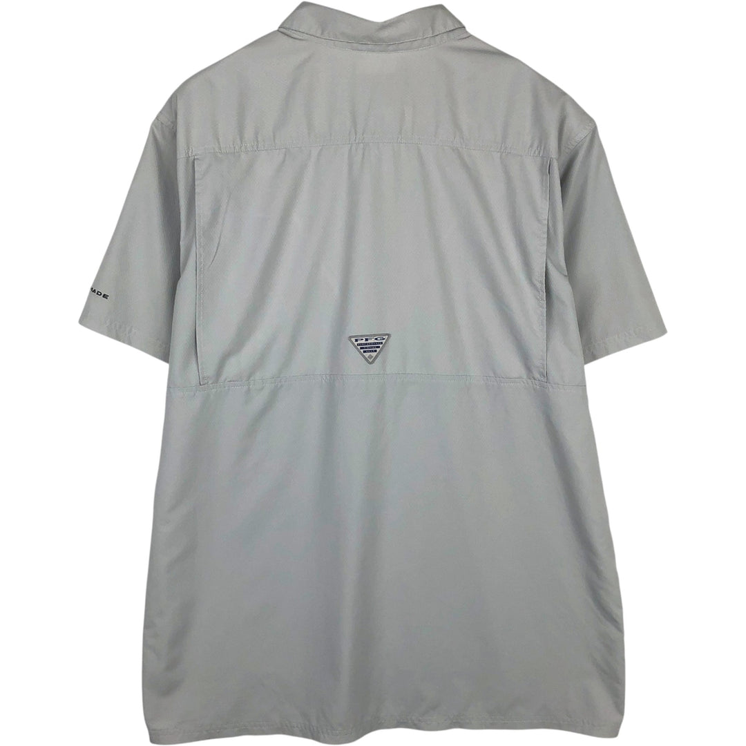 Columbia PFG OMNI-SHADE Short-Sleeve Fishing Shirt, Boxy Shirt, Men's Size XL (approx.) unclear gray type Vintage Second Hand