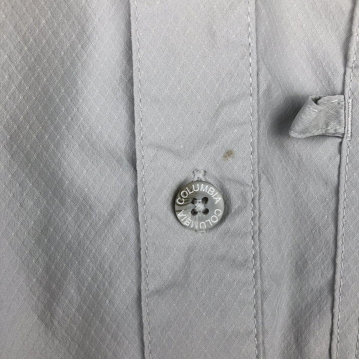 Columbia PFG OMNI-SHADE Short-Sleeve Fishing Shirt, Boxy Shirt, Men's Size XL (approx.) unclear gray type Vintage Second Hand