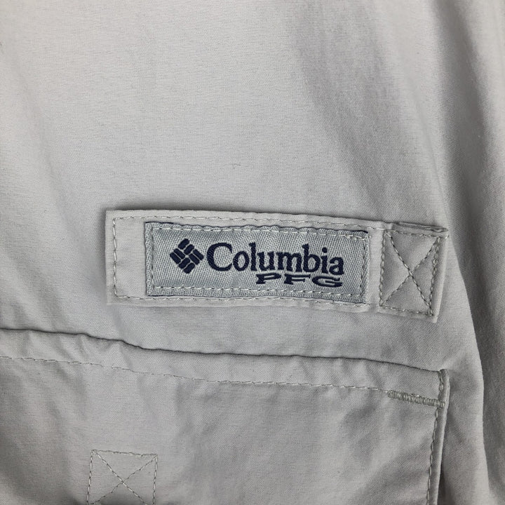 Columbia PFG BAHAMA OMNI-SHADE Omni-Shade Button-Down Short Sleeve Fishing Shirt, Men's XL Nylon gray type Vintage Second Hand