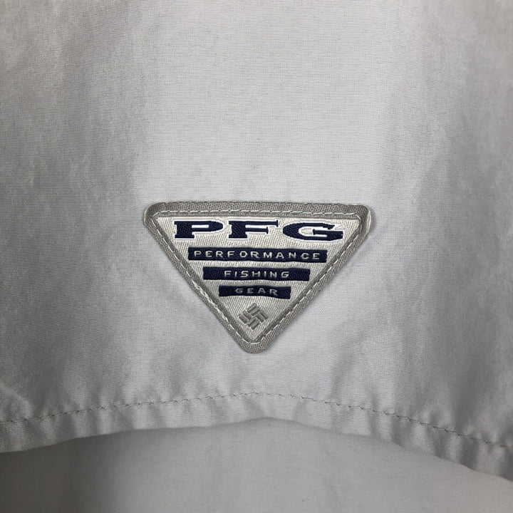 Columbia PFG BAHAMA OMNI-SHADE Omni-Shade Button-Down Short Sleeve Fishing Shirt, Men's XL Nylon gray type Vintage Second Hand