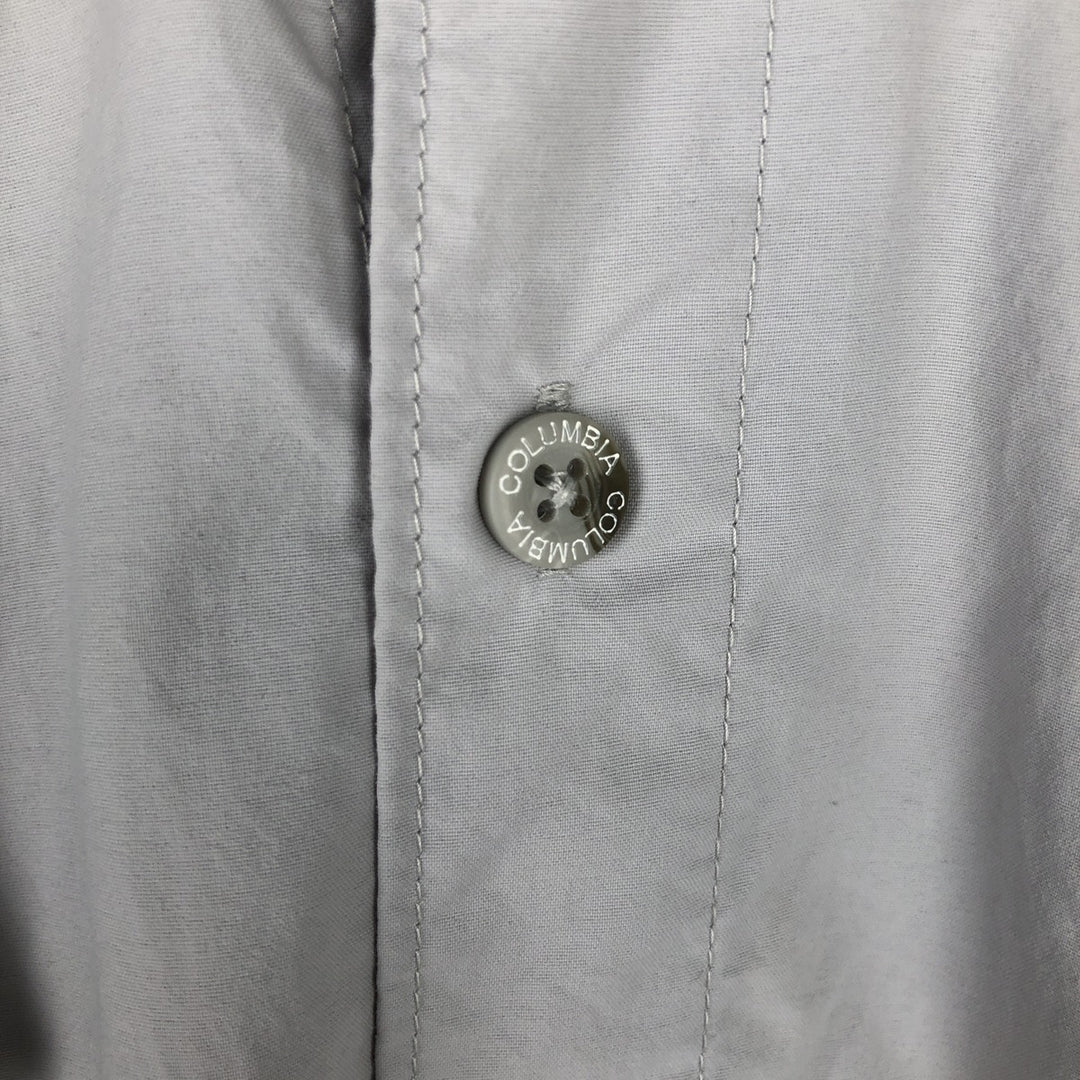 Columbia PFG BAHAMA OMNI-SHADE Omni-Shade Button-Down Short Sleeve Fishing Shirt, Men's XL Nylon gray type Vintage Second Hand