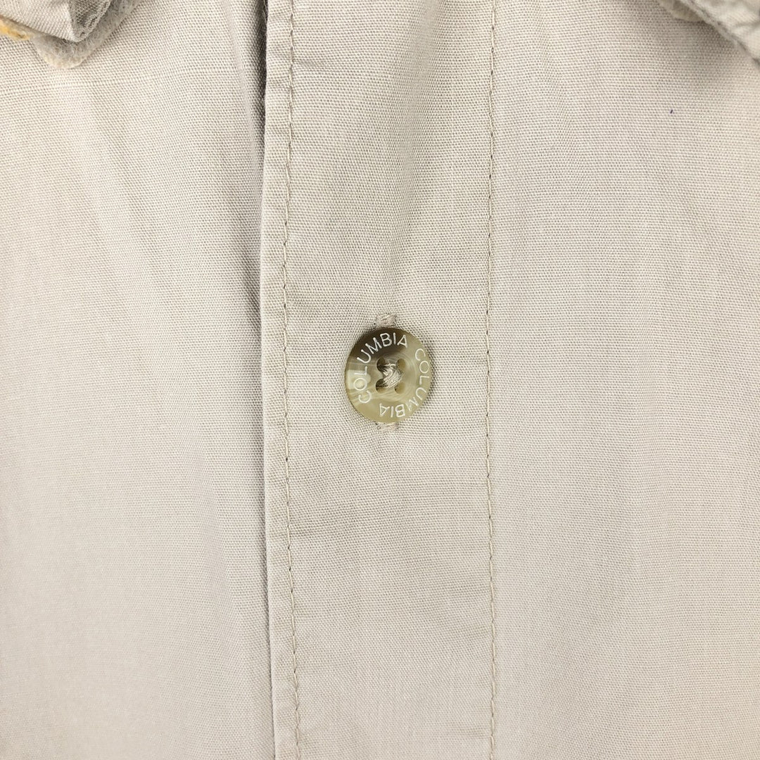 Columbia PFG Hidden Button Down Short Sleeve Fishing Shirt, Men's XL cotton Beige type Vintage Second Hand