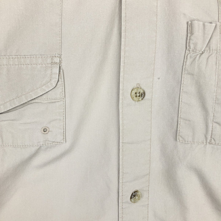 Columbia PFG Hidden Button Down Short Sleeve Fishing Shirt, Men's XL cotton Beige type Vintage Second Hand