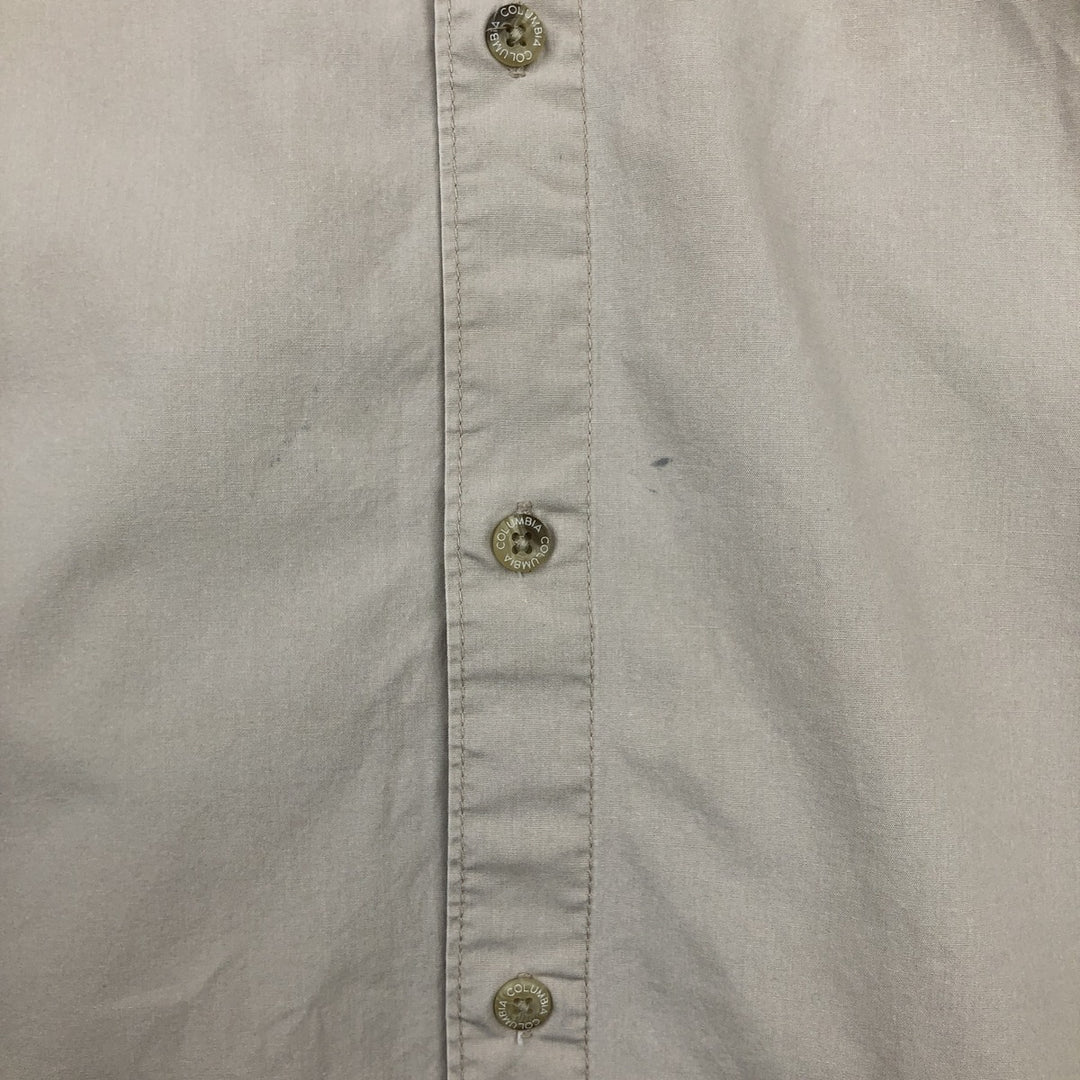 Columbia PFG Hidden Button Down Short Sleeve Fishing Shirt, Men's XL cotton Beige type Vintage Second Hand