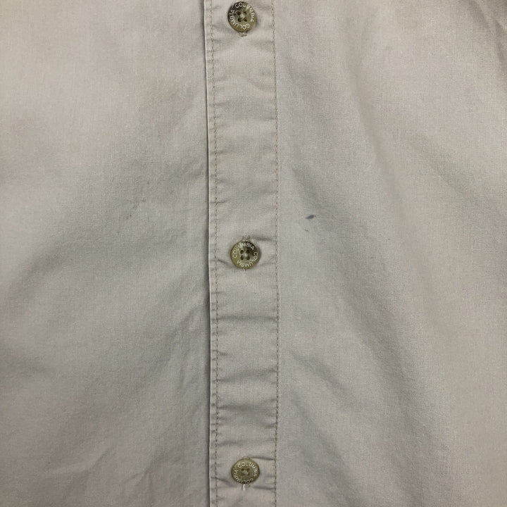 Columbia PFG Hidden Button Down Short Sleeve Fishing Shirt, Men's XL cotton Beige type Vintage Second Hand