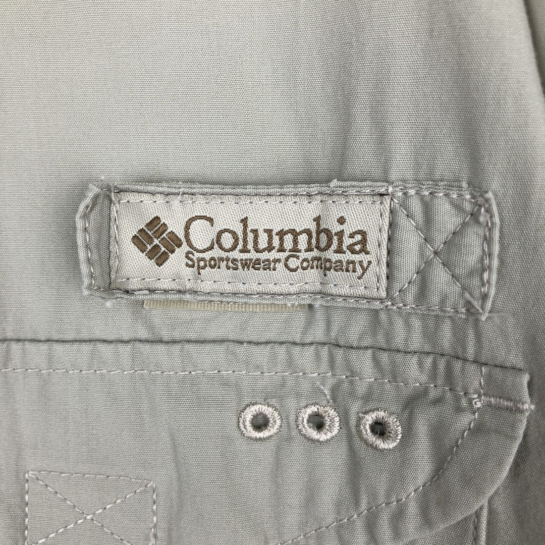 2000'S Columbia PFG Short-Sleeve Fishing Shirt, Men's Size L (approx.) cotton Beige type Vintage Second Hand