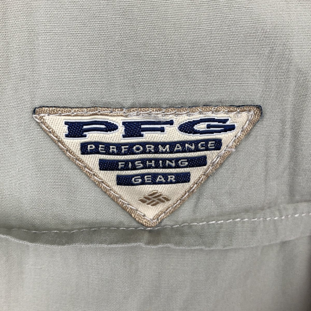 2000'S Columbia PFG Short-Sleeve Fishing Shirt, Men's Size L (approx.) cotton Beige type Vintage Second Hand