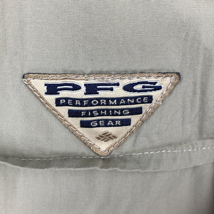 2000'S Columbia PFG Short-Sleeve Fishing Shirt, Men's Size L (approx.) cotton Beige type Vintage Second Hand