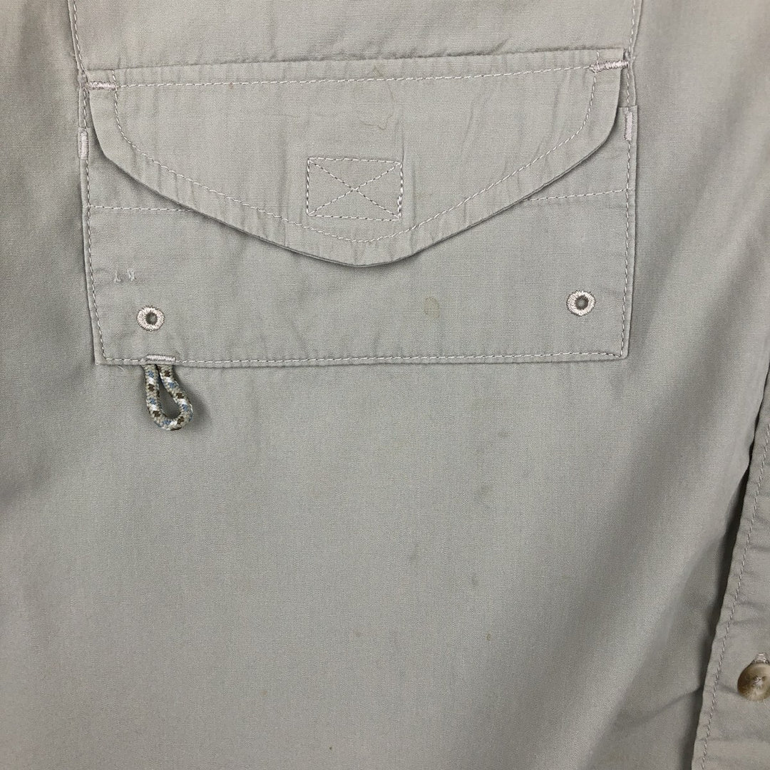 2000'S Columbia PFG Short-Sleeve Fishing Shirt, Men's Size L (approx.) cotton Beige type Vintage Second Hand