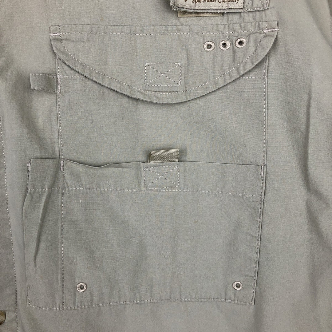 2000'S Columbia PFG Short-Sleeve Fishing Shirt, Men's Size L (approx.) cotton Beige type Vintage Second Hand