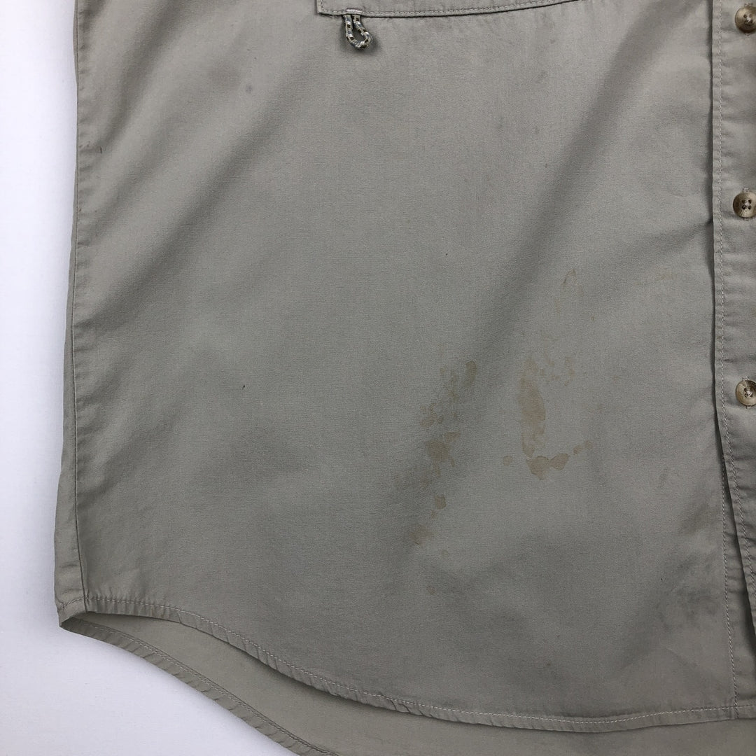 2000'S Columbia PFG Short-Sleeve Fishing Shirt, Men's Size L (approx.) cotton Beige type Vintage Second Hand