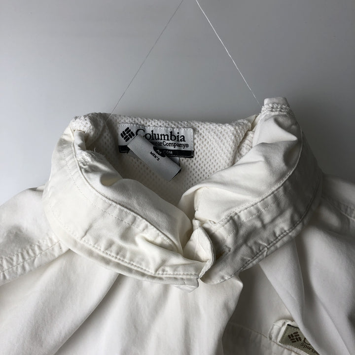 Columbia PFG Hidden Button-Down Short Sleeve Fishing Shirt, Men's Medium cotton white type Vintage Second Hand