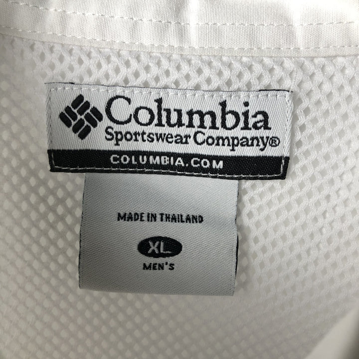 2000'S Columbia short-sleeved fishing shirt with hidden button-down collar, men's size XL equivalent. cotton white type Vintage Second Hand