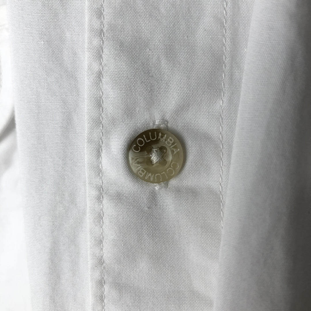 2000'S Columbia short-sleeved fishing shirt with hidden button-down collar, men's size XL equivalent. cotton white type Vintage Second Hand