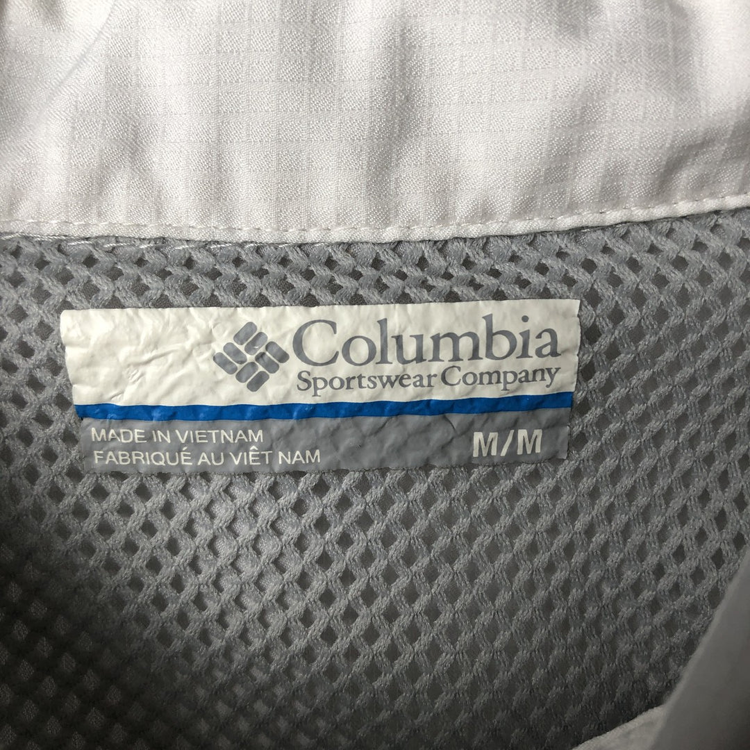 Columbia PFG OMNI-SHADE Omni-Shade Short-Sleeve Fishing Shirt with Hidden Button-Down, Men's Size M (approx.) polyester gray type Vintage Second Hand