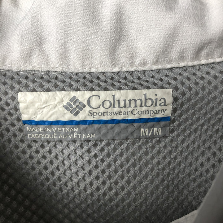 Columbia PFG OMNI-SHADE Omni-Shade Short-Sleeve Fishing Shirt with Hidden Button-Down, Men's Size M (approx.) polyester gray type Vintage Second Hand