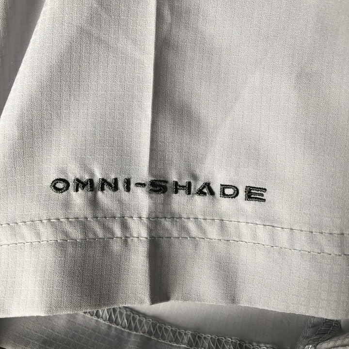 Columbia PFG OMNI-SHADE Omni-Shade Short-Sleeve Fishing Shirt with Hidden Button-Down, Men's Size M (approx.) polyester gray type Vintage Second Hand