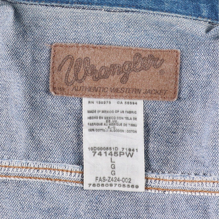 Wrangler Denim Jacket, G-Jean, Men's, Size L cotton blue type Vintage Second Hand