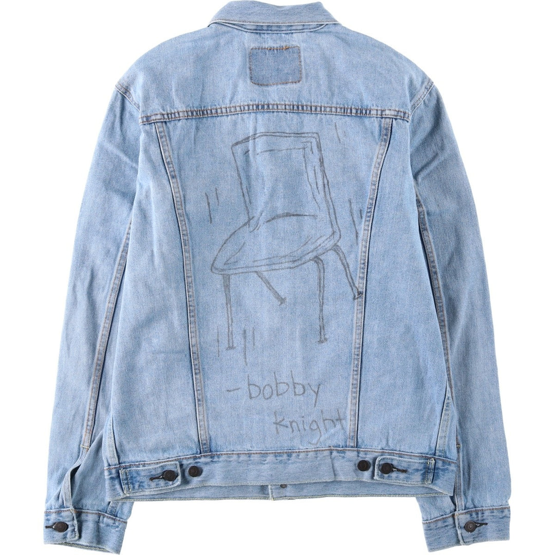 Levi's painted denim jacket (men's size L) cotton blue type Vintage Second Hand