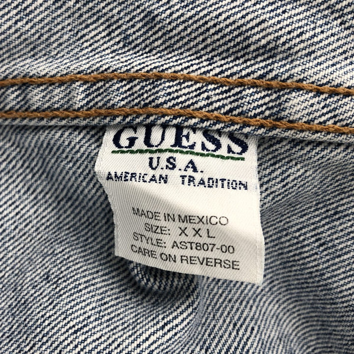 Guess Jeans denim jacket, men's size XXL equivalent. cotton blue type Vintage Second Hand