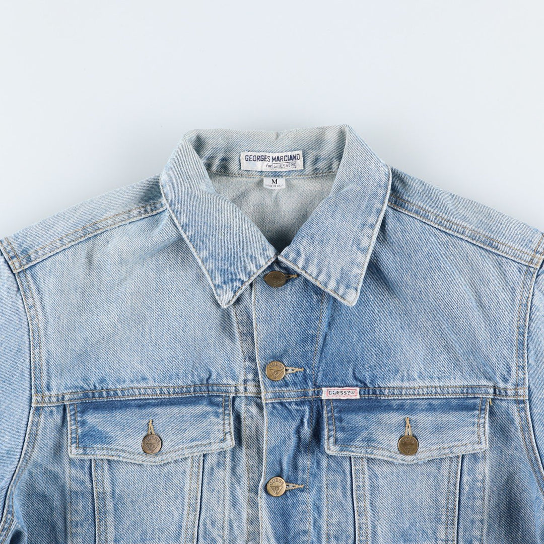~90'S Guess GEORGES MARCIANO Denim Jacket, Made in USA, Men's Size M (approx.), Vintage unclear blue type Vintage Second Hand