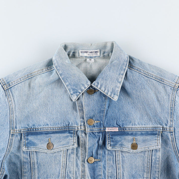 ~90'S Guess GEORGES MARCIANO Denim Jacket, Made in USA, Men's Size M (approx.), Vintage unclear blue type Vintage Second Hand