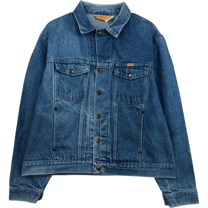 70s-80'S Rustler Denim Jacket, Made in USA, Men's XL equivalent, Vintage unclear blue type Vintage Second Hand