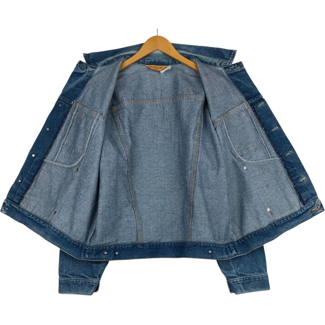 70s-80'S Rustler Denim Jacket, Made in USA, Men's XL equivalent, Vintage unclear blue type Vintage Second Hand