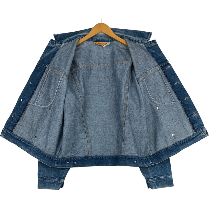 70s-80'S Rustler Denim Jacket, Made in USA, Men's XL equivalent, Vintage unclear blue type Vintage Second Hand