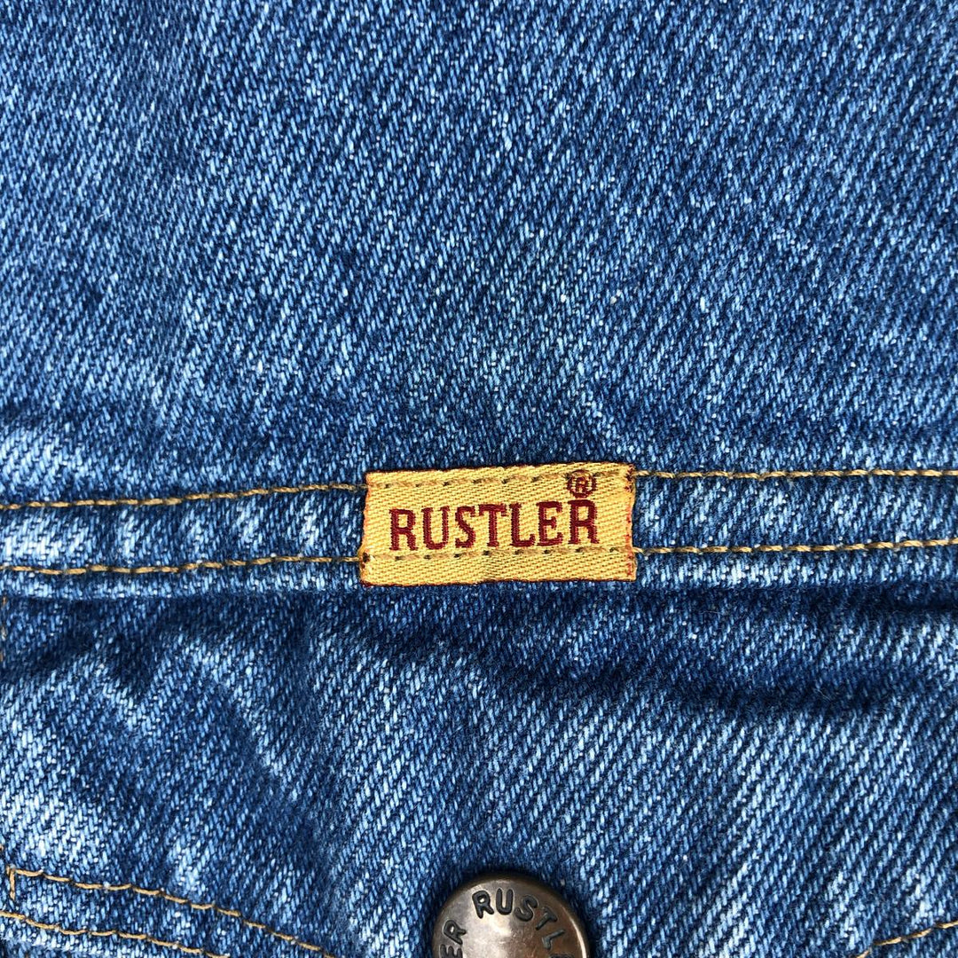 70s-80'S Rustler Denim Jacket, Made in USA, Men's XL equivalent, Vintage unclear blue type Vintage Second Hand