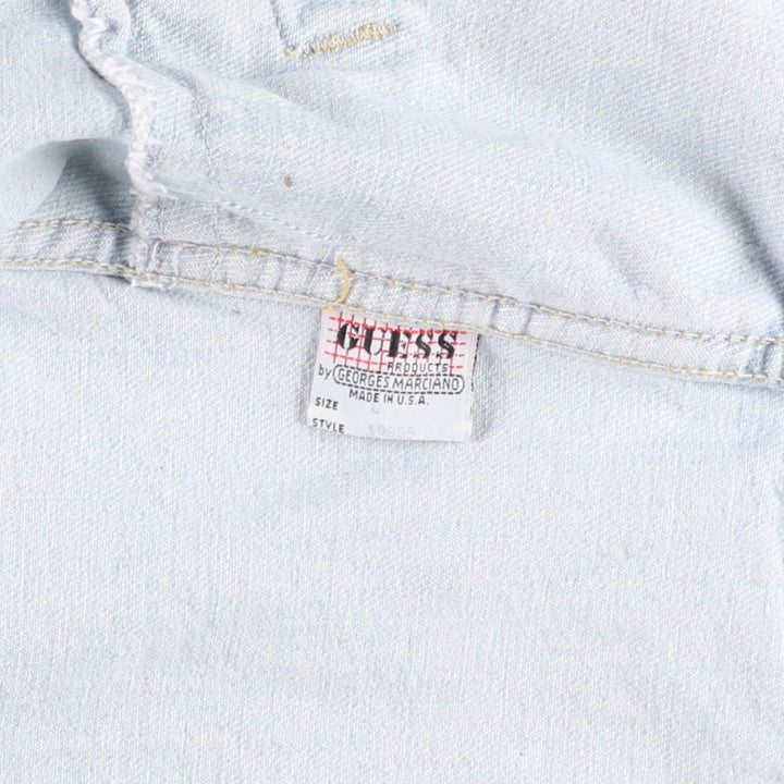 80s-90'S Guess GEORGES MARCIANO Denim Jacket, Made in USA, Men's Size L (approx.), Vintage cotton Blue type light blue Vintage Second Hand