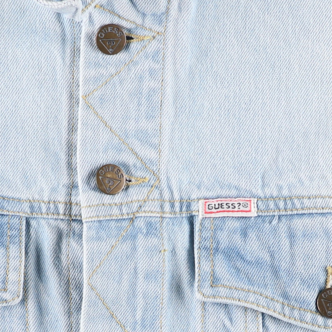 80s-90'S Guess GEORGES MARCIANO Denim Jacket, Made in USA, Men's Size L (approx.), Vintage cotton Blue type light blue Vintage Second Hand