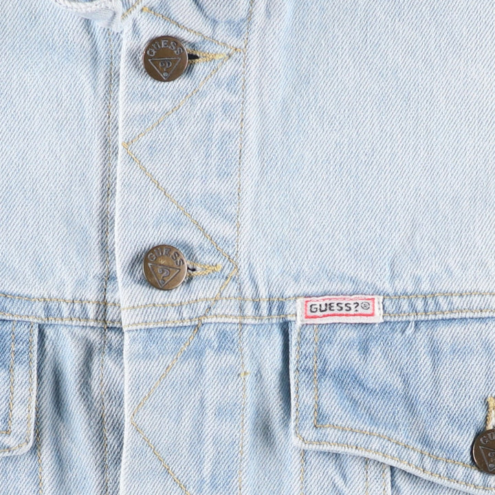 80s-90'S Guess GEORGES MARCIANO Denim Jacket, Made in USA, Men's Size L (approx.), Vintage cotton Blue type light blue Vintage Second Hand