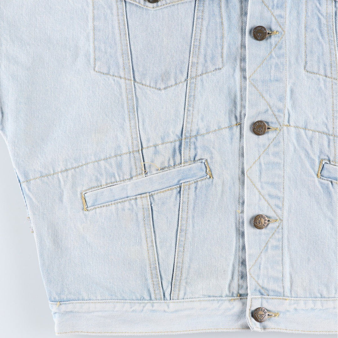 80s-90'S Guess GEORGES MARCIANO Denim Jacket, Made in USA, Men's Size L (approx.), Vintage cotton Blue type light blue Vintage Second Hand