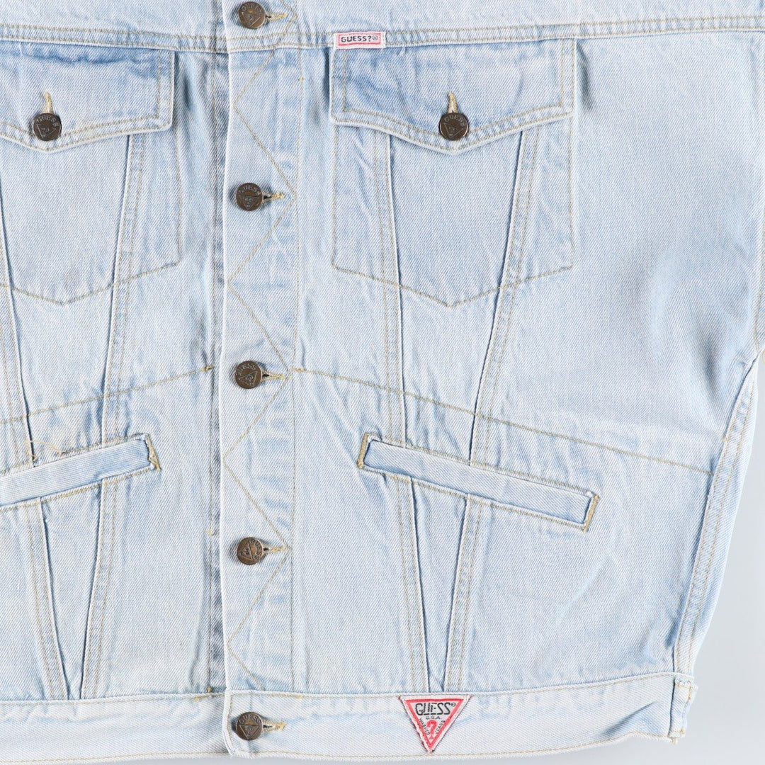80s-90'S Guess GEORGES MARCIANO Denim Jacket, Made in USA, Men's Size L (approx.), Vintage cotton Blue type light blue Vintage Second Hand
