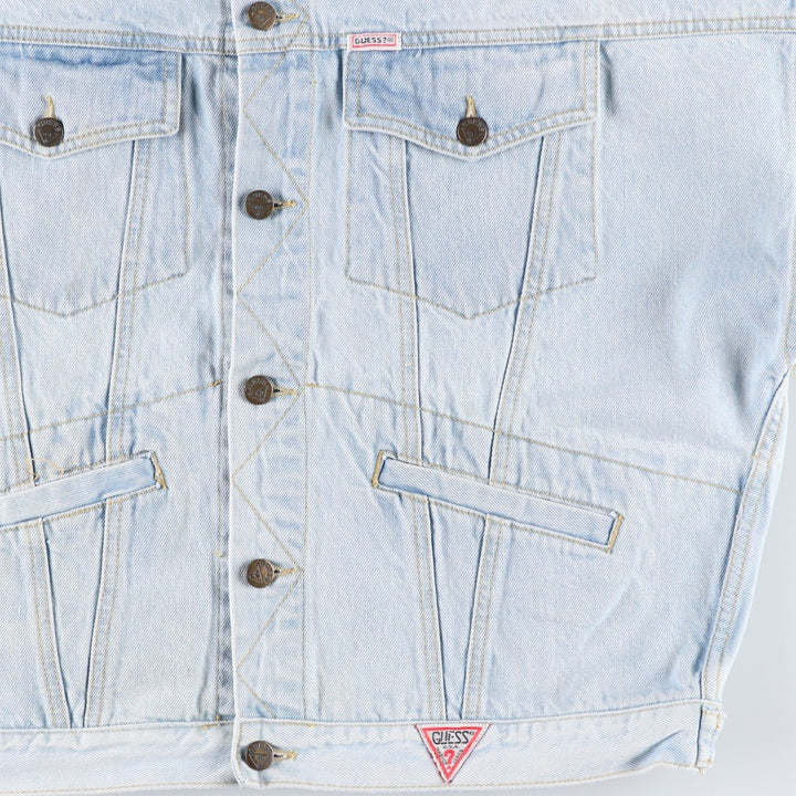 80s-90'S Guess GEORGES MARCIANO Denim Jacket, Made in USA, Men's Size L (approx.), Vintage cotton Blue type light blue Vintage Second Hand