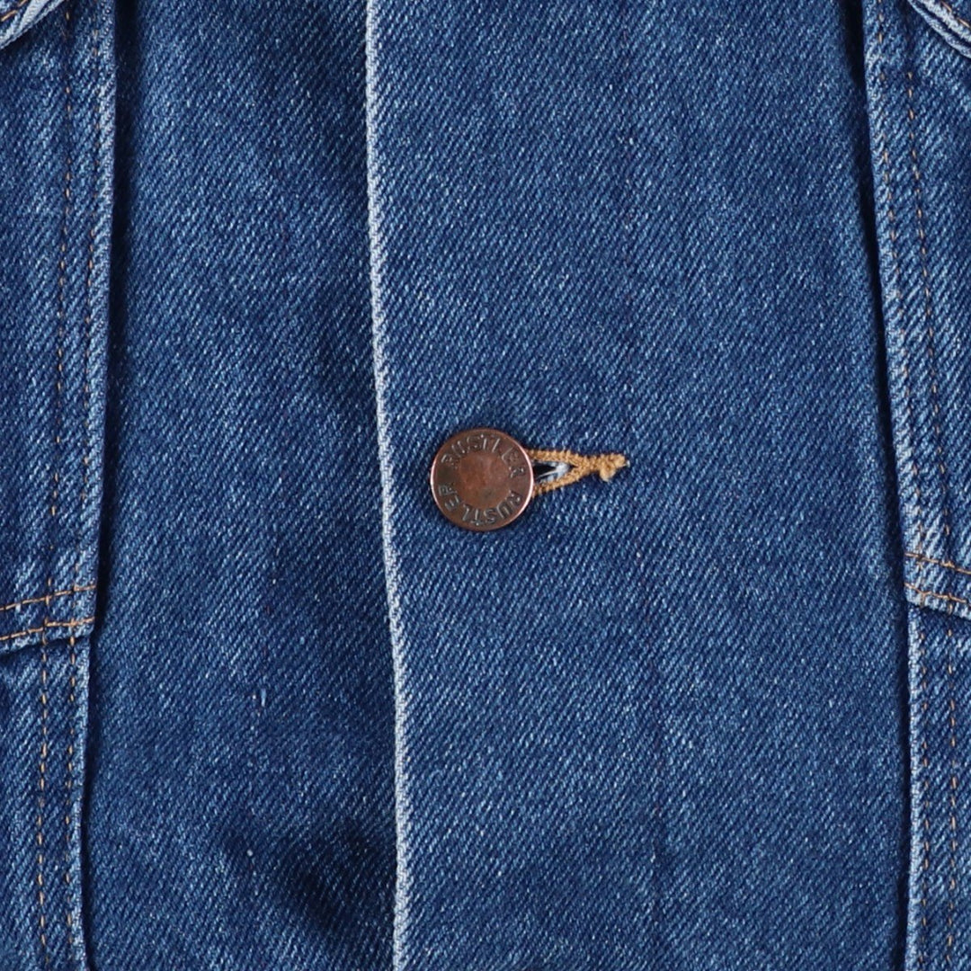 Rustler denim jacket, made in USA, men's size XL. cotton blue type Vintage Second Hand