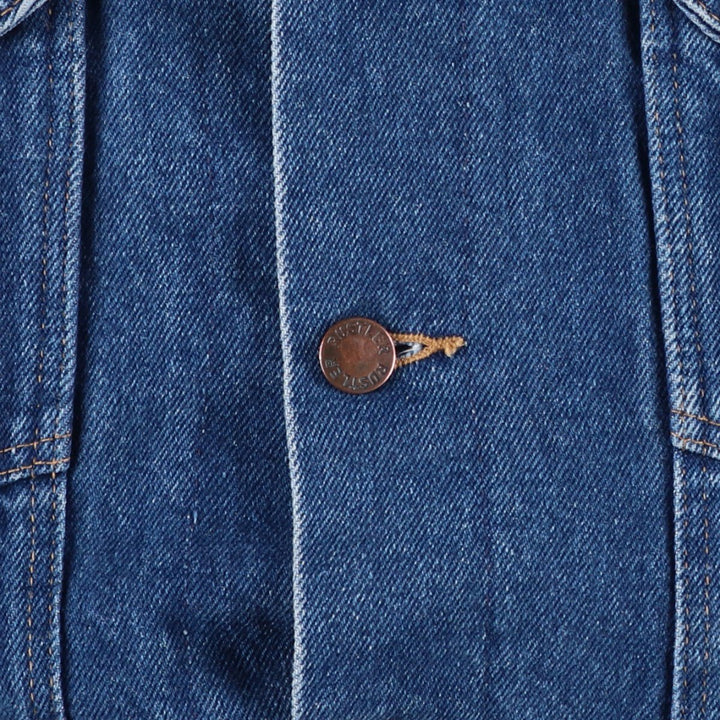 Rustler denim jacket, made in USA, men's size XL. cotton blue type Vintage Second Hand