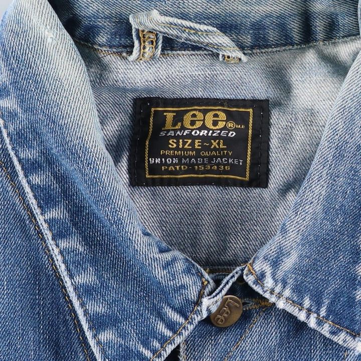 Lee SANFORIZED denim jacket, made in USA, men's size XL (approx.), vintage. cotton blue type Vintage Second Hand