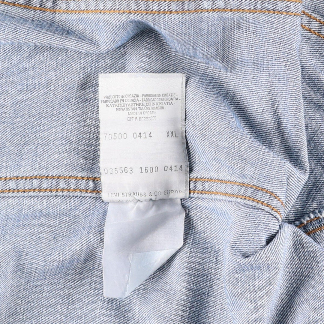 Levi's 70500-04 Euro Model Denim Jacket (Men's XXL equivalent) cotton blue type Vintage Second Hand