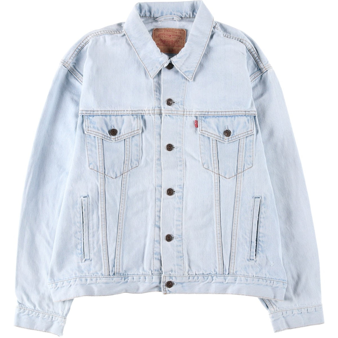 1990'S Levi's 70503 02 Euro Model Denim Jacket (G-Jean), Made in Spain, Men's XXL equivalent, Vintage. cotton Blue type light blue Vintage Second Hand