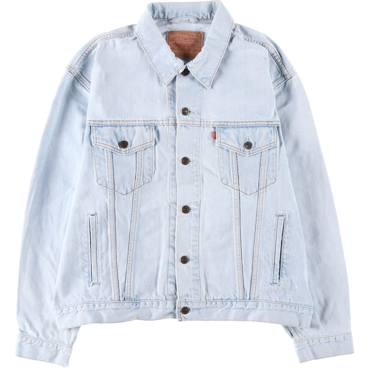1990'S Levi's 70503 02 Euro Model Denim Jacket (G-Jean), Made in Spain, Men's XXL equivalent, Vintage. cotton Blue type light blue Vintage Second Hand