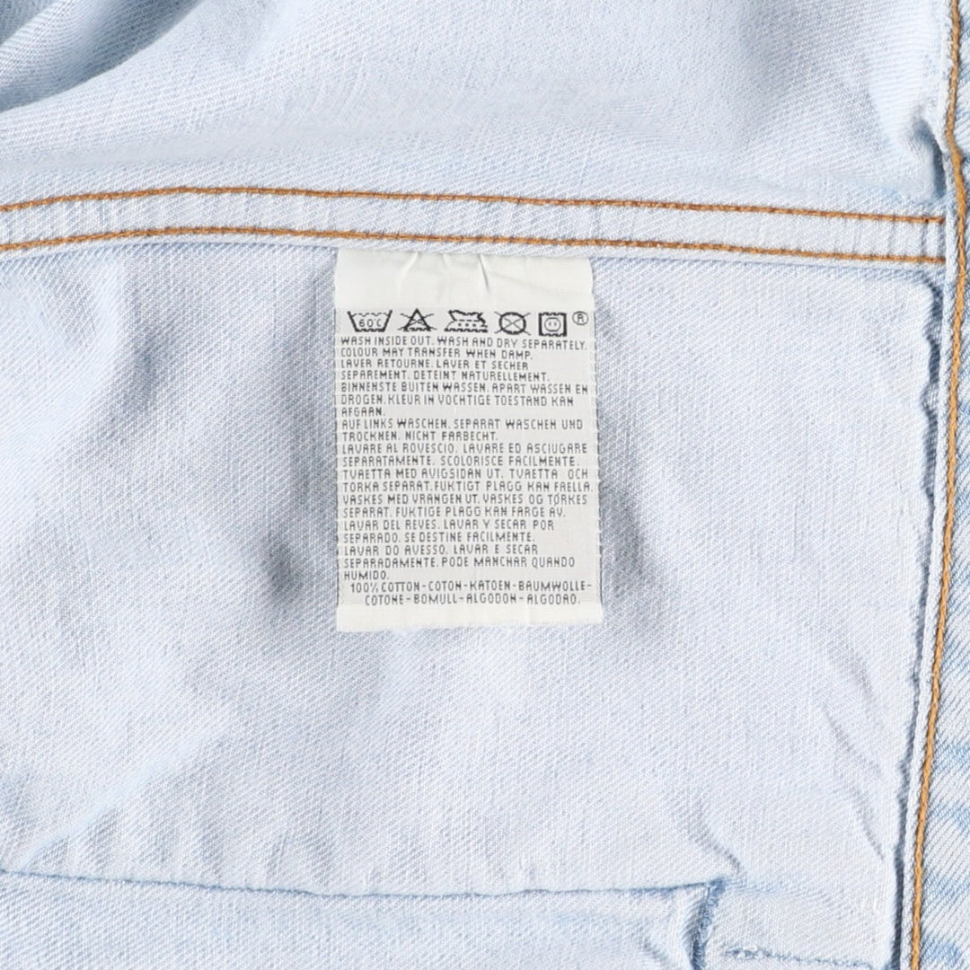 1990'S Levi's 70503 02 Euro Model Denim Jacket (G-Jean), Made in Spain, Men's XXL equivalent, Vintage. cotton Blue type light blue Vintage Second Hand