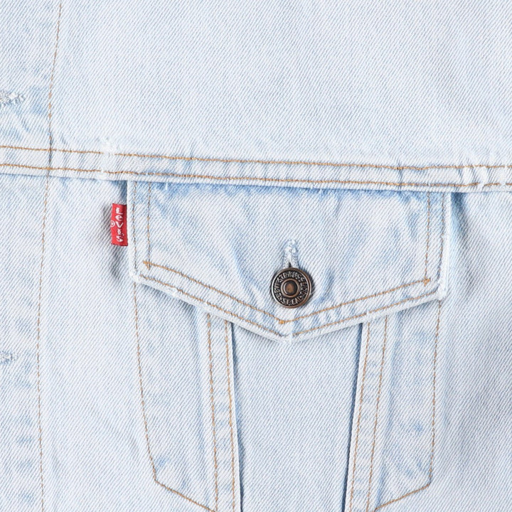 1990'S Levi's 70503 02 Euro Model Denim Jacket (G-Jean), Made in Spain, Men's XXL equivalent, Vintage. cotton Blue type light blue Vintage Second Hand