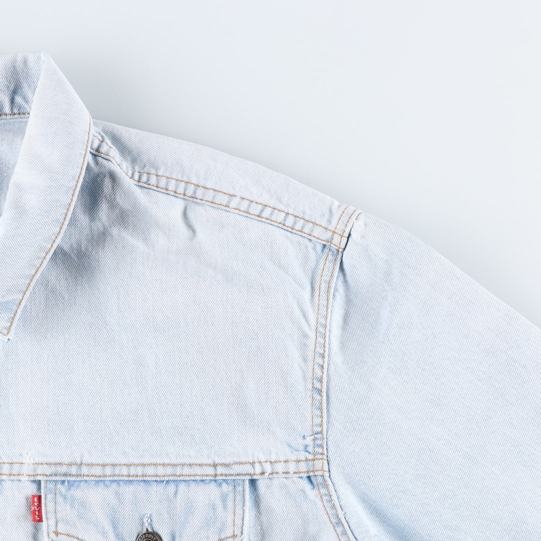 1990'S Levi's 70503 02 Euro Model Denim Jacket (G-Jean), Made in Spain, Men's XXL equivalent, Vintage. cotton Blue type light blue Vintage Second Hand